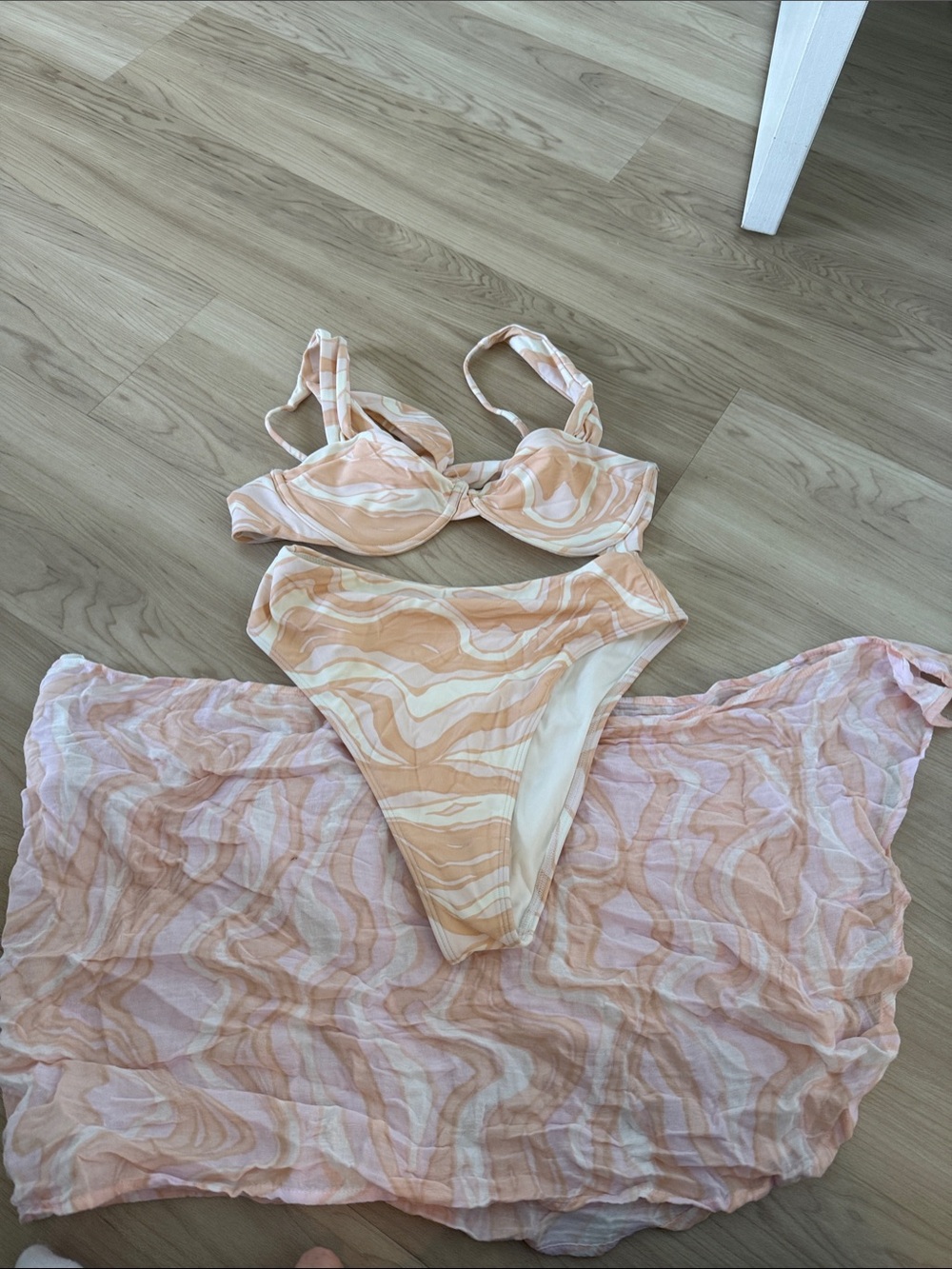Abercrombie & Fitch Peach Swirl Bikini Set